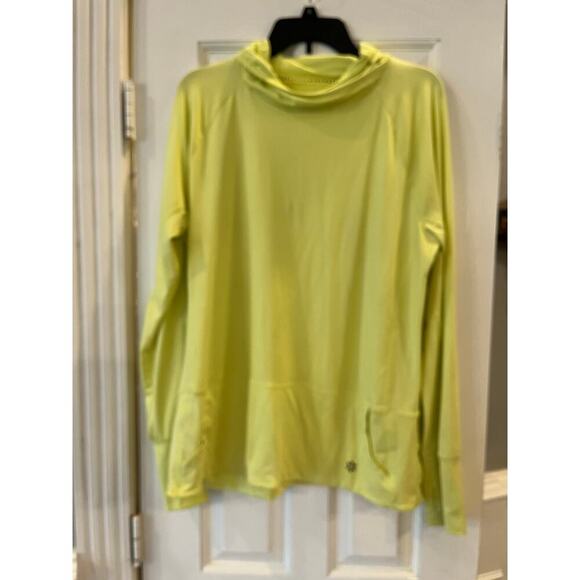 Nine West Active Cowl Neck Pullover Women XL Yellow Comfy Athleisure Lounge Top - Picture 1 of 9